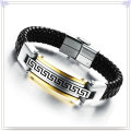 Stainless Steel Bracelet Leather Jewelry Leather Bracelet (LB101)